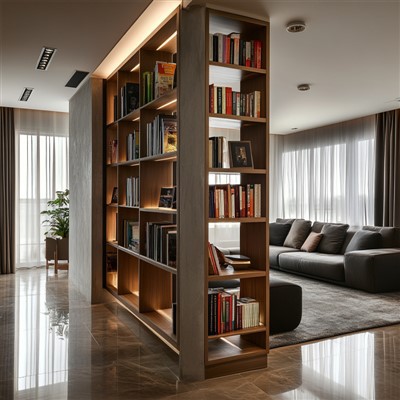 Volně stojící oddíl v knihovce